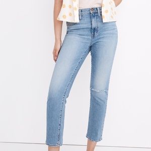 NWT Madewell High-Rise Slim Boyjean in Summit Wash Summerweight Edition